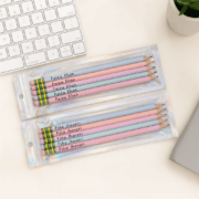 Custom engraved pencils with different fonts and colors β personalized stationery, gift set, and unique writing supplies