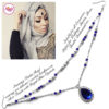 Madz Fashionz UK - Fatiha World Tear Drop Headpiece Silver and Royal Blue