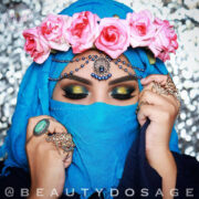 Antique Gold Blue Head Piece , Bridal Hair Jewelry , Beautydosage prom hair accessories , wedding jewelry , matha patti , Hijab tikka 1